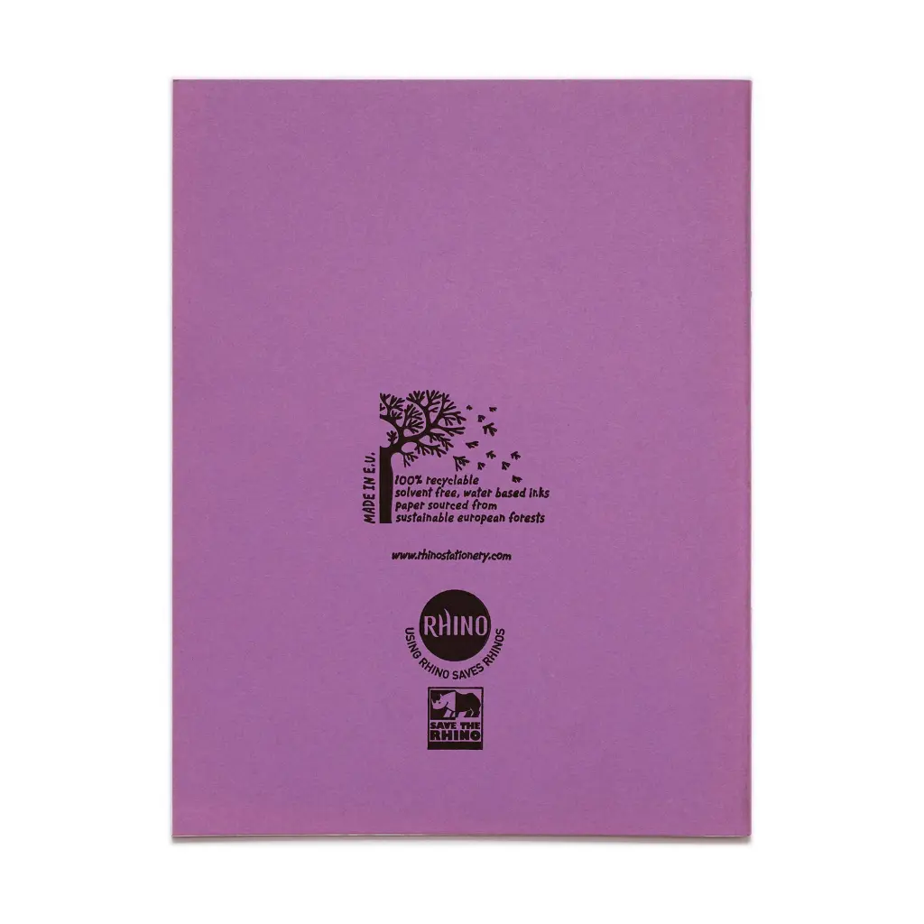 RHINO 9 x 7 Exercise Book 80 Page, Purple, F8M (Pack of 100)