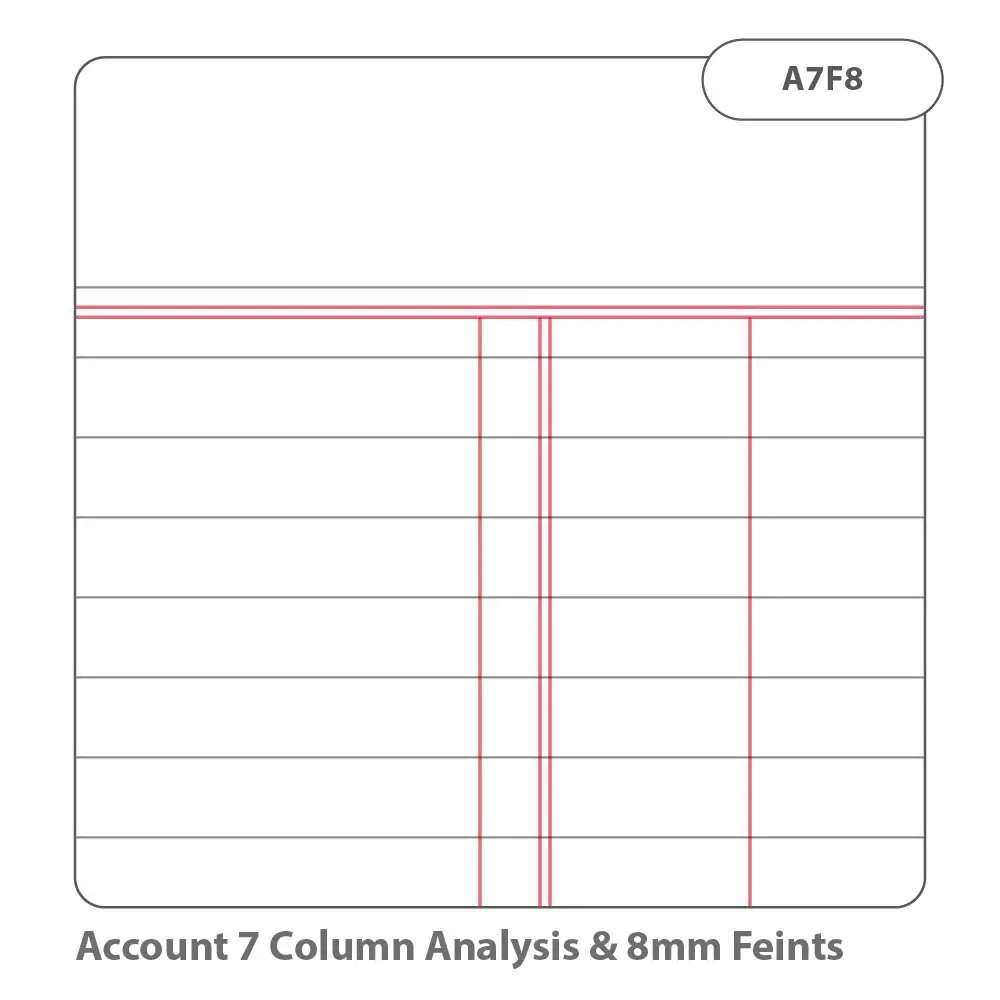 RHINO A4 Book-keeping Book 32 Page, Analysis Ruling (Pack of 12)