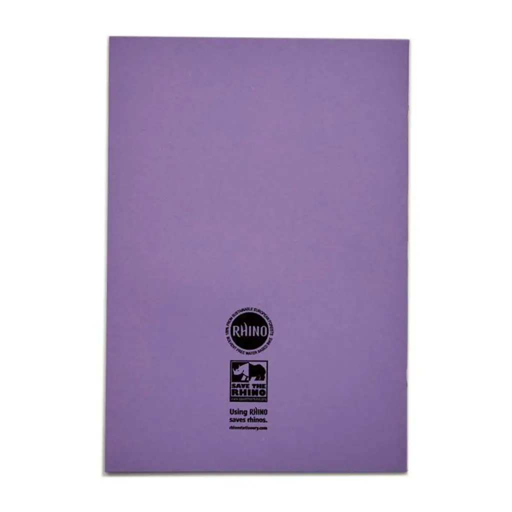 RHINO A4 Cornell Exercise Book 80 Page Purple 8mm Ruled (Pack of 50)