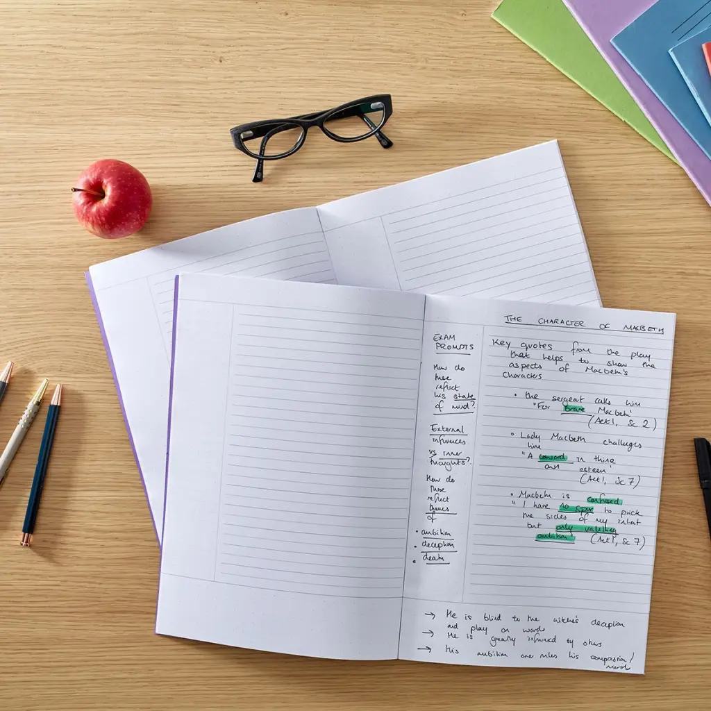 RHINO A4 Cornell Exercise Book 80 Page Purple 8mm Ruled (Pack of 50)