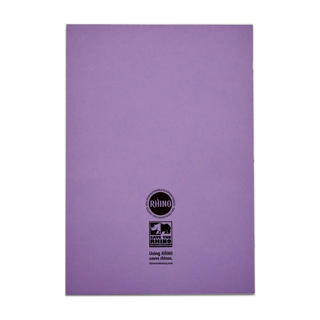 RHINO A4 Exercise Book 32 Page, Purple, S20 (Pack of 100)