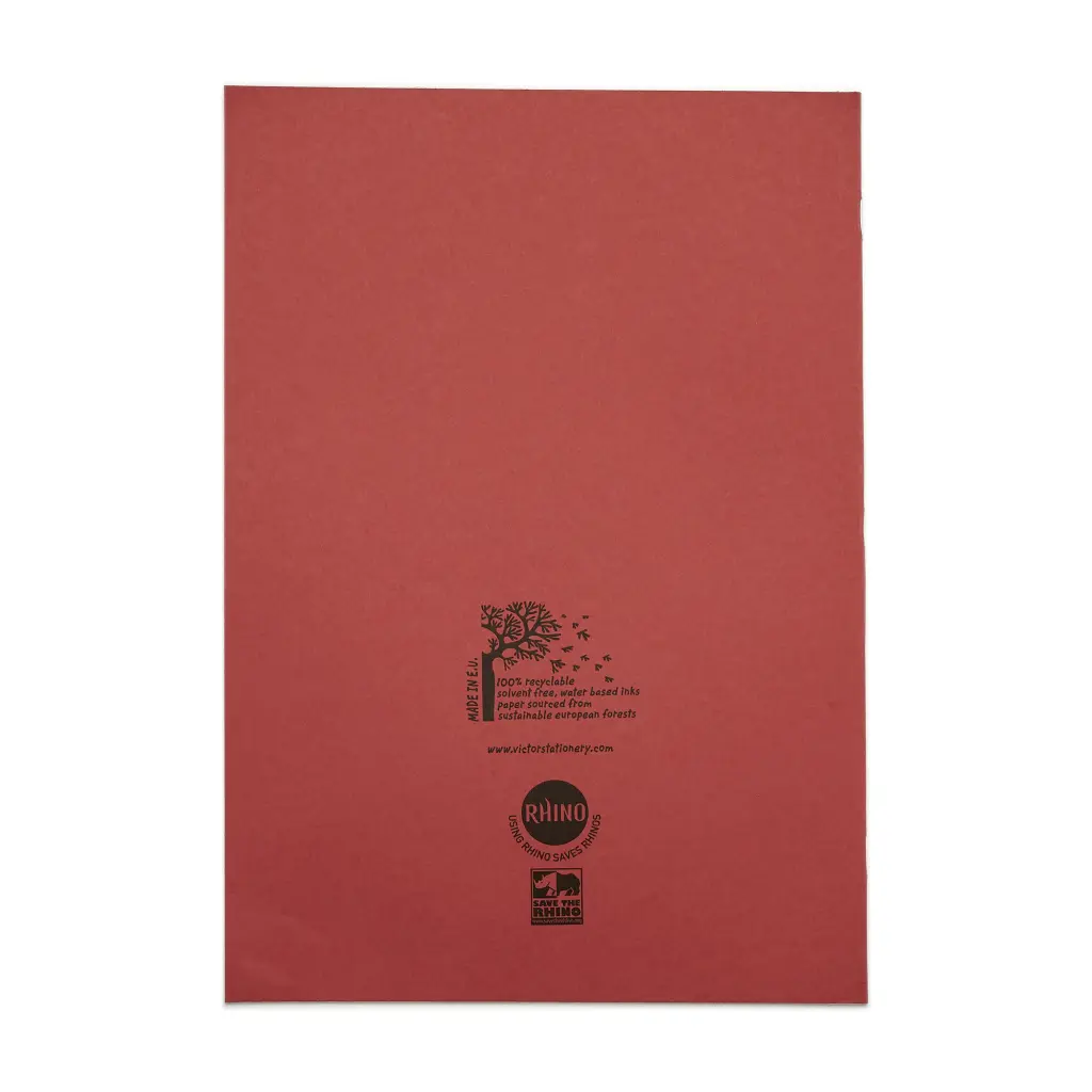 RHINO A4 Exercise Book 32 Page, Red, F12 (Pack of 100)