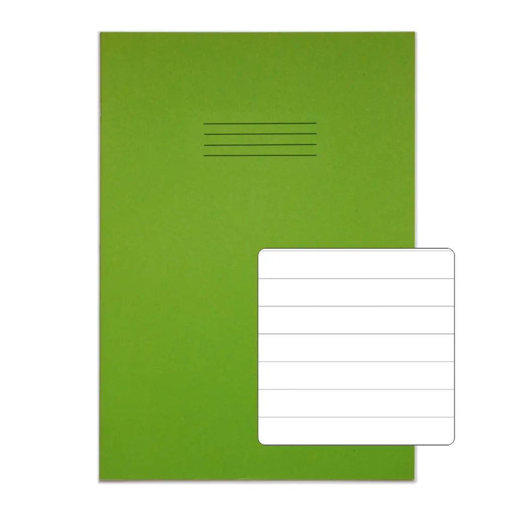 RHINO 13 x 9 Oversized Exercise Book 40 Page, Light Green, F12 (Pack of 100)