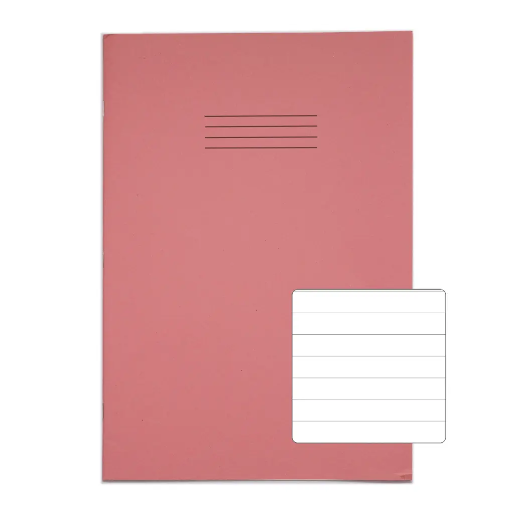 RHINO 13 x 9 Oversized Exercise Book 40 Page, Pink, F12 (Pack of 100)