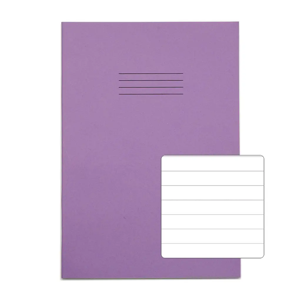 RHINO 13 x 9 Oversized Exercise Book 40 Page, Purple, F12 (Pack of 100)