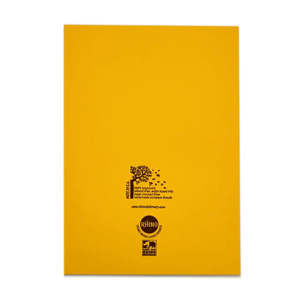 RHINO 13 x 9 Oversized Exercise Book 40 Page, Yellow, F12 (Pack of 100)
