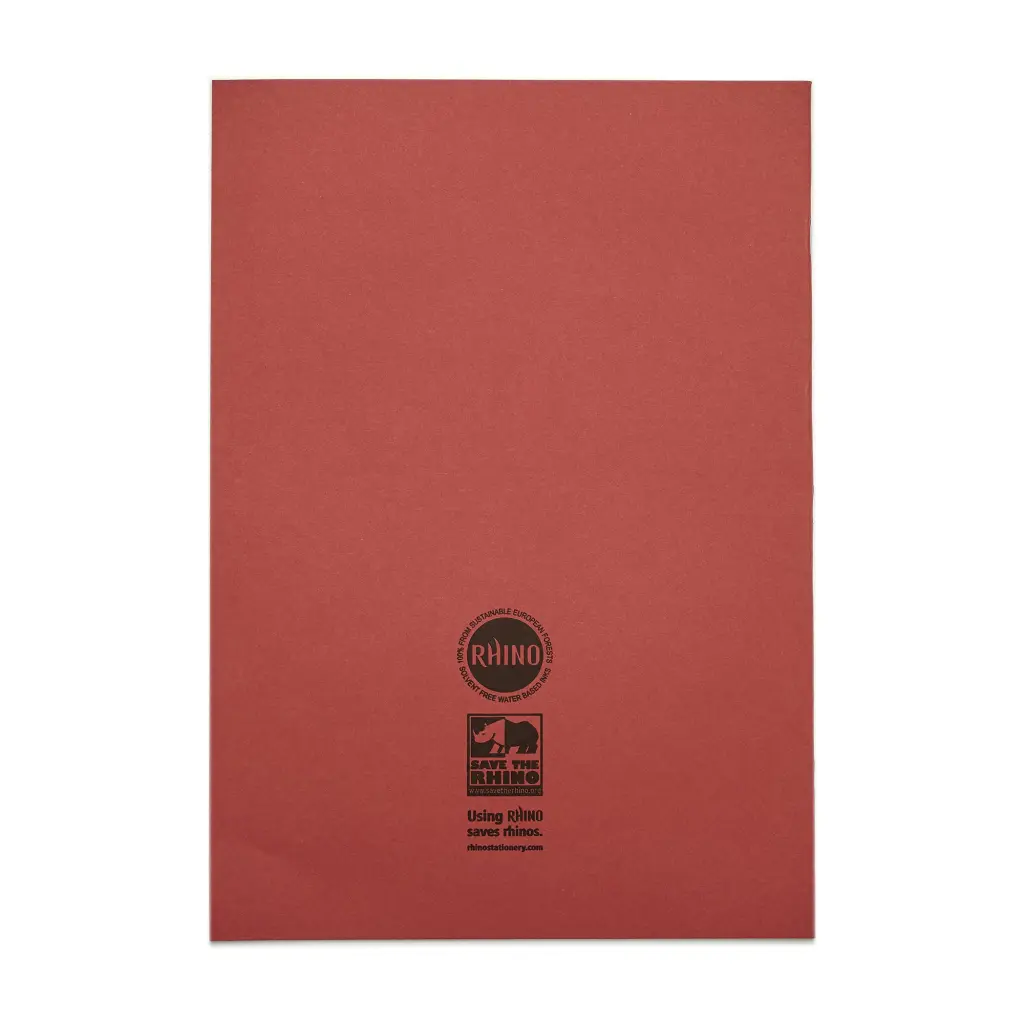 RHINO A4 Exercise Book 48 page, Red, F12 (Pack of 100)