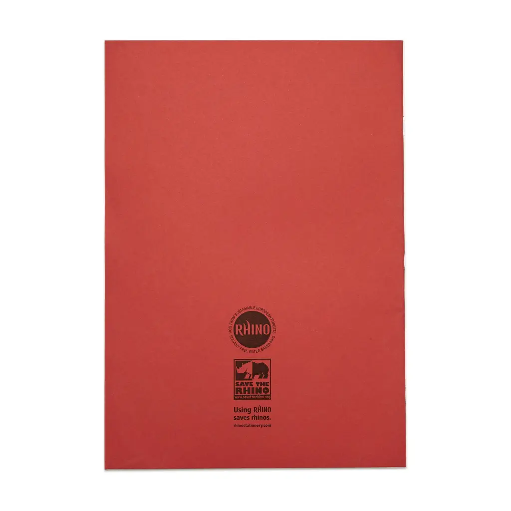 RHINO A4 Exercise Book 48 page, Red, F15 (Pack of 100)