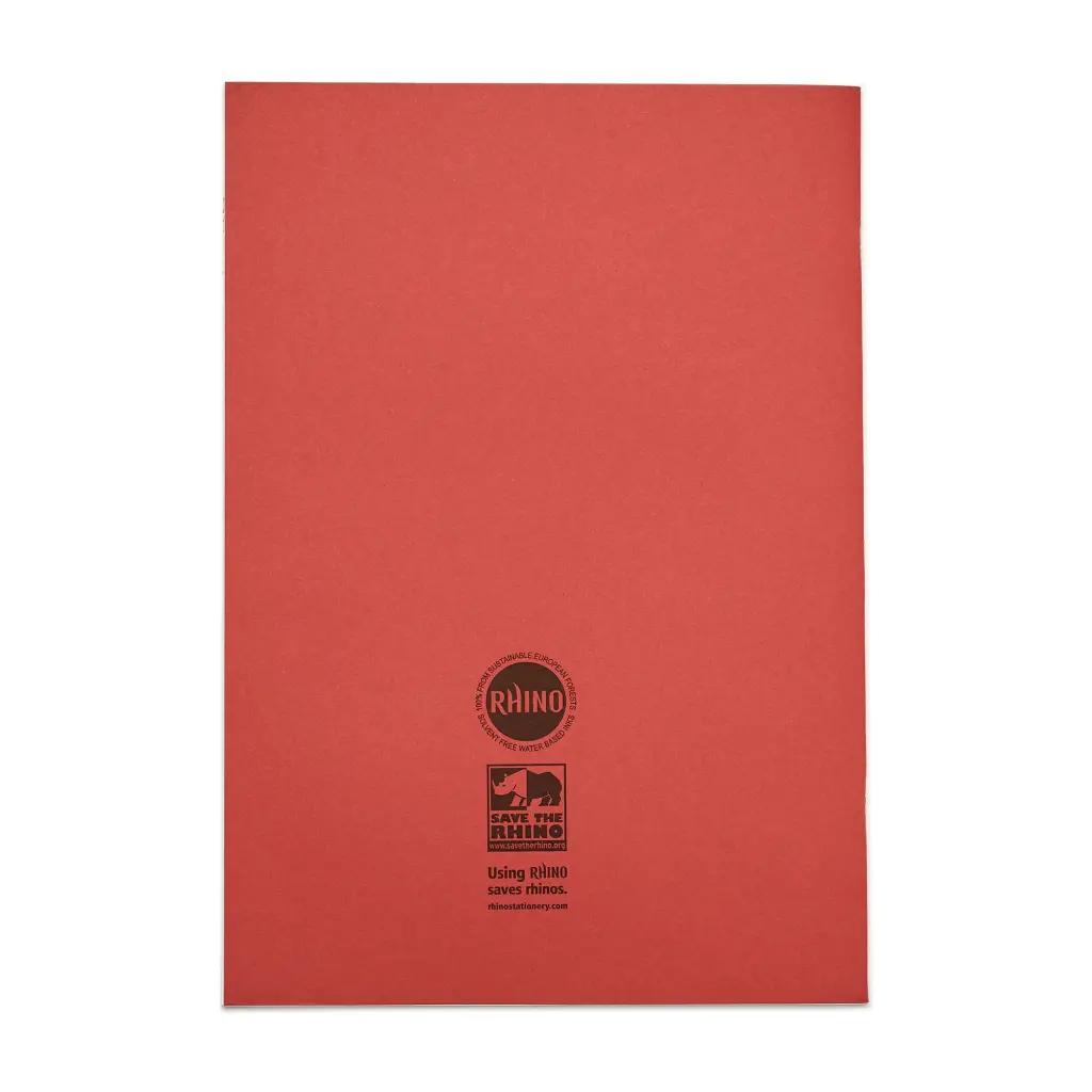 RHINO 13 x 9 Oversized Exercise Book 48 Page, Red, F8M (Pack of 50)