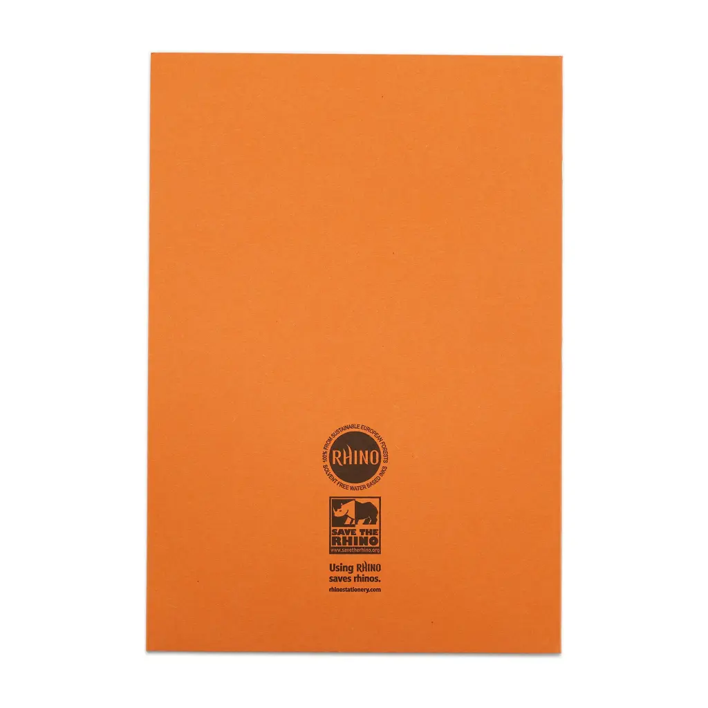 RHINO A4 Exercise Book 64 Page, Orange, S7 (Pack of 50)