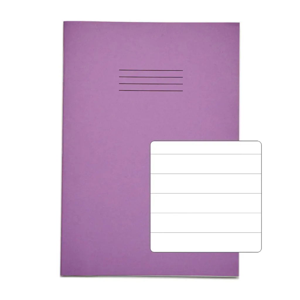 RHINO A4 Exercise Book 64 Page, Purple, F15 (Pack of 50)