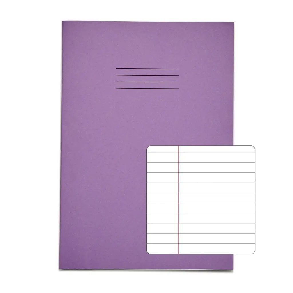 RHINO A4 Exercise Book 64 Page, Purple, F8M (Pack of 50)
