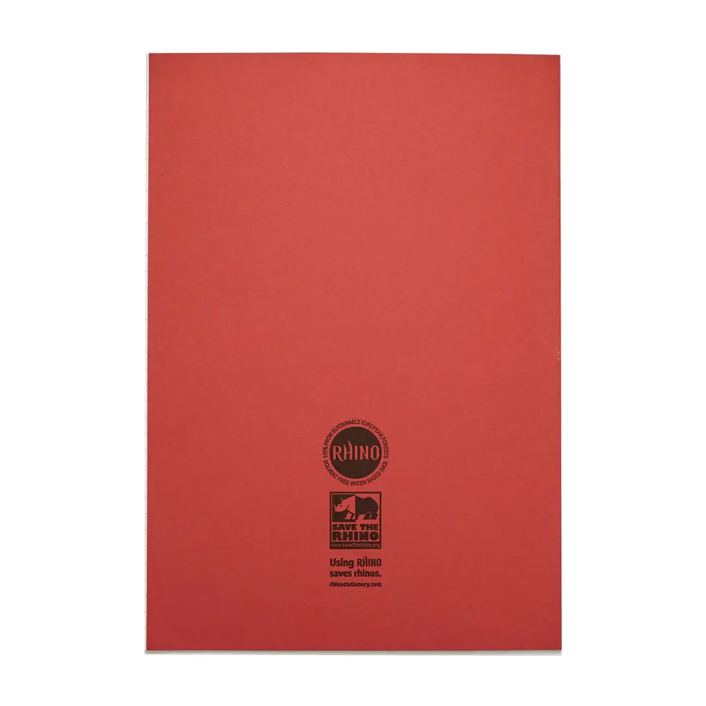 RHINO A4 Exercise Book 64 Page, Red, F8M (Pack of 50)