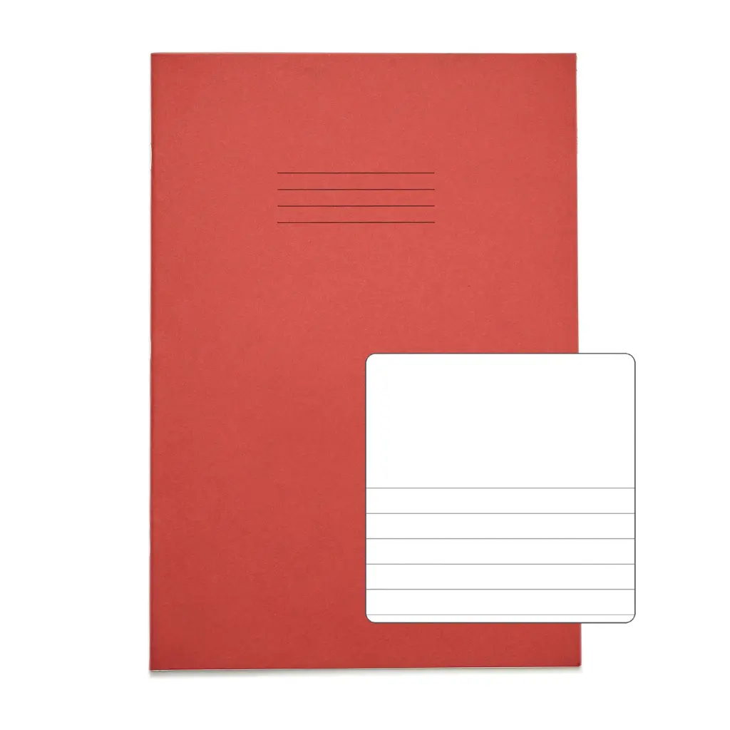 RHINO A4 Exercise Book 64 Page, Red, TB/F8 (Pack of 50)