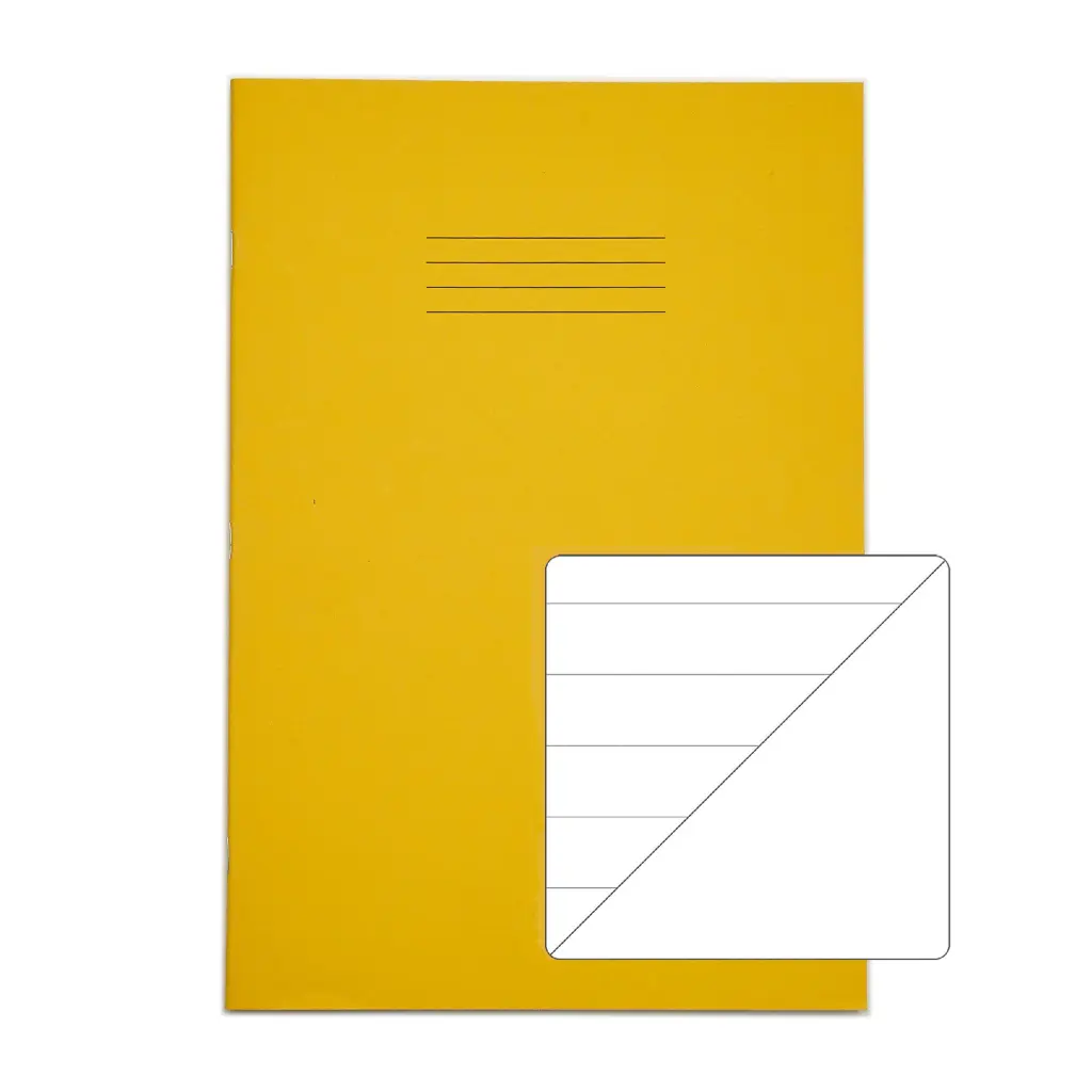 RHINO A4 Exercise Book 64 Page, Yellow, F15/B (Pack of 50)