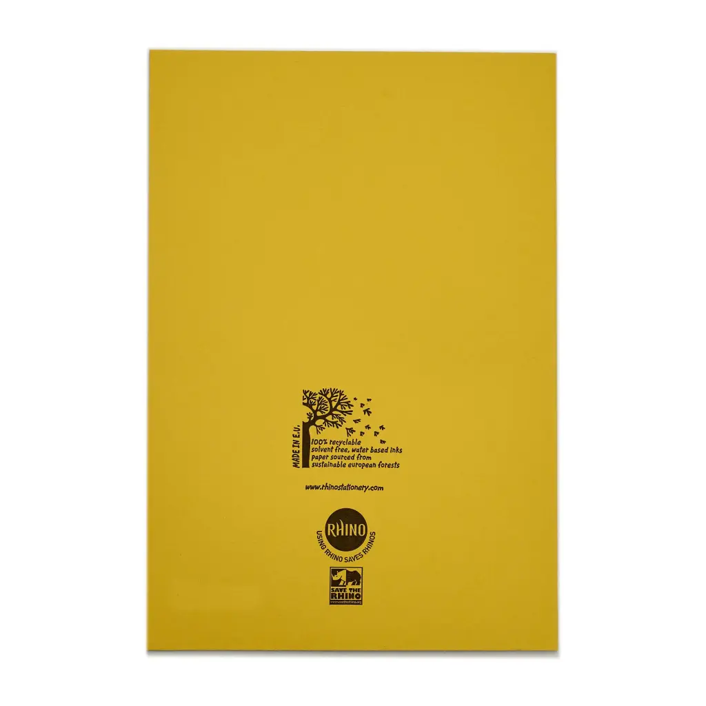 RHINO A4 Exercise Book 64 Page, Yellow, F15/B (Pack of 50)