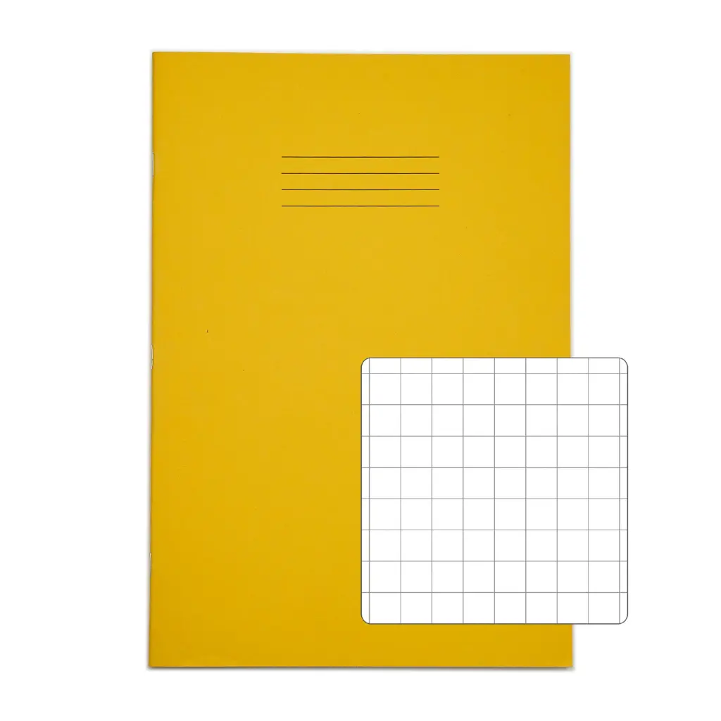 RHINO A4 Exercise Book 64 Page, Yellow, S10 (Pack of 50)