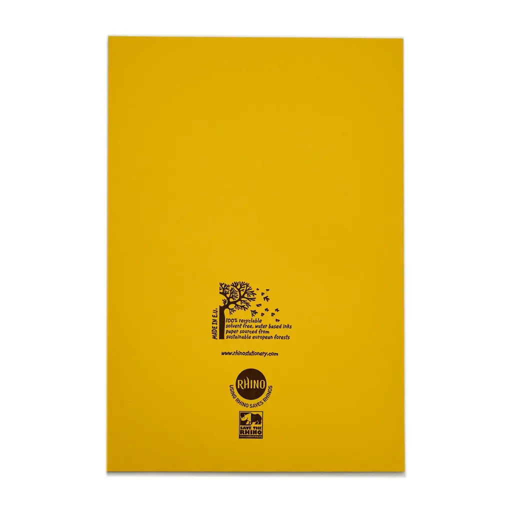 RHINO A4 Exercise Book 64 Page, Yellow, S5 (Pack of 50)