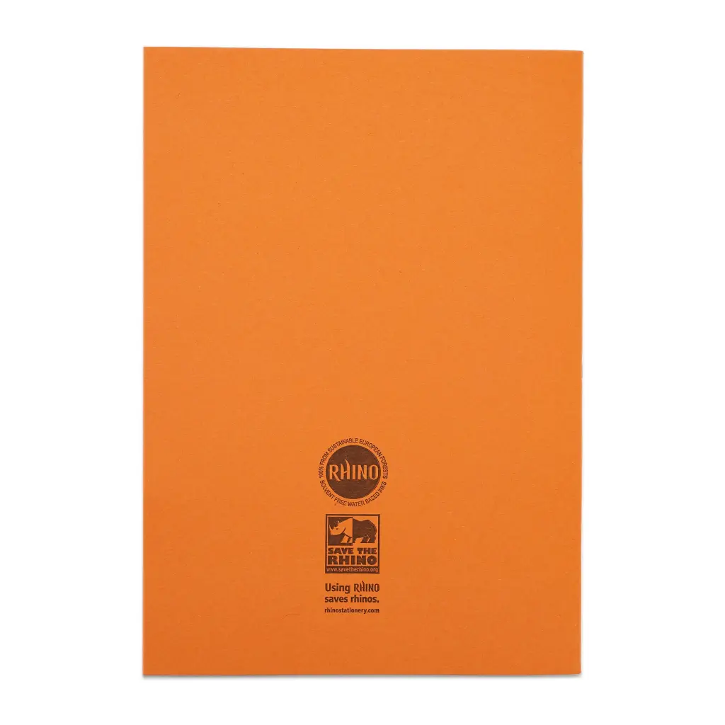 RHINO A4 Exercise Book 80 Page, Orange, S5 (Pack of 50)