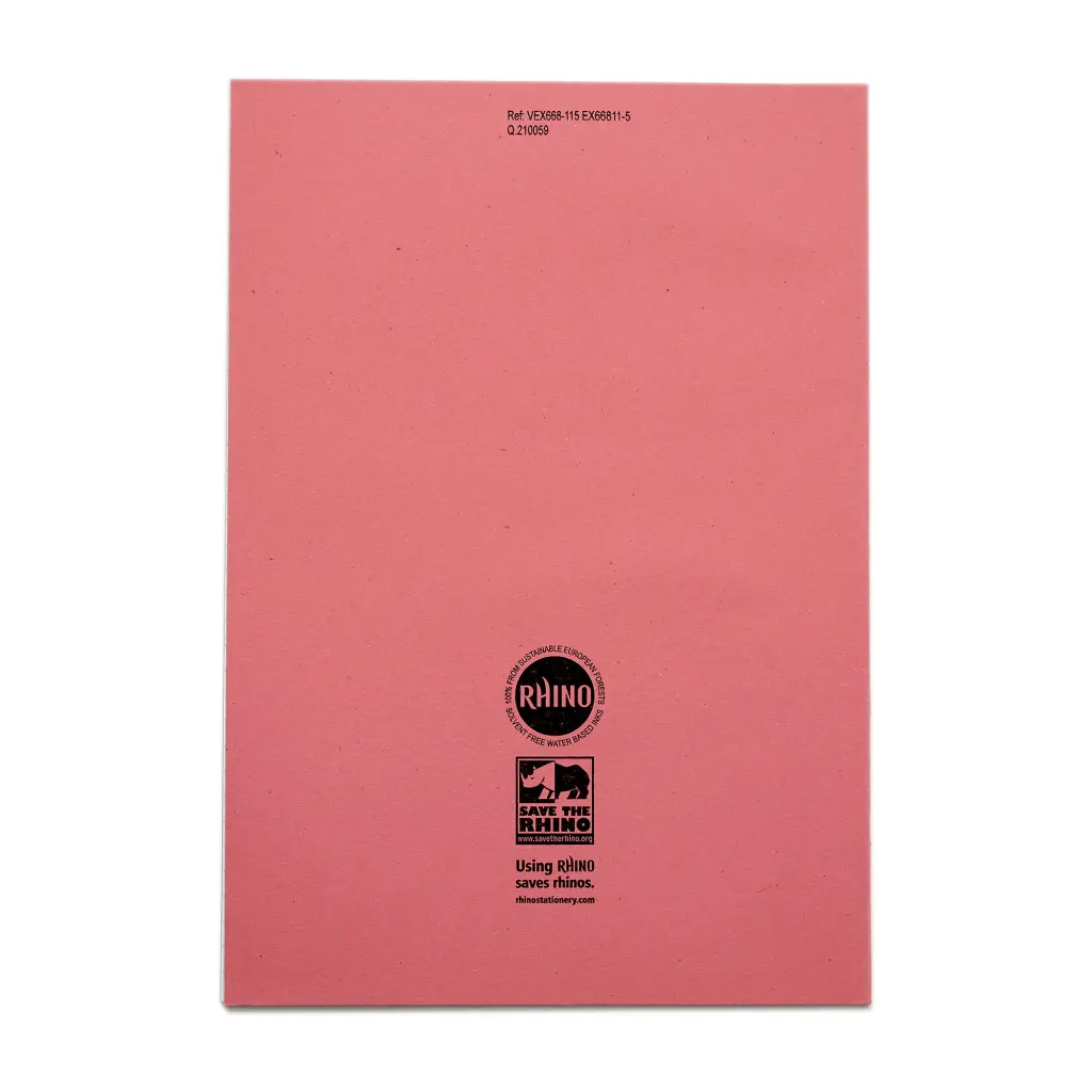RHINO A4 Exercise Book 80 Page, Pink, F8M (Pack of 50)