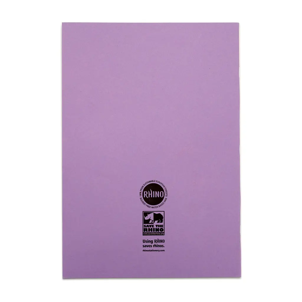 RHINO A4 Exercise Book 80 Page, Purple, S7 (Pack of 50)