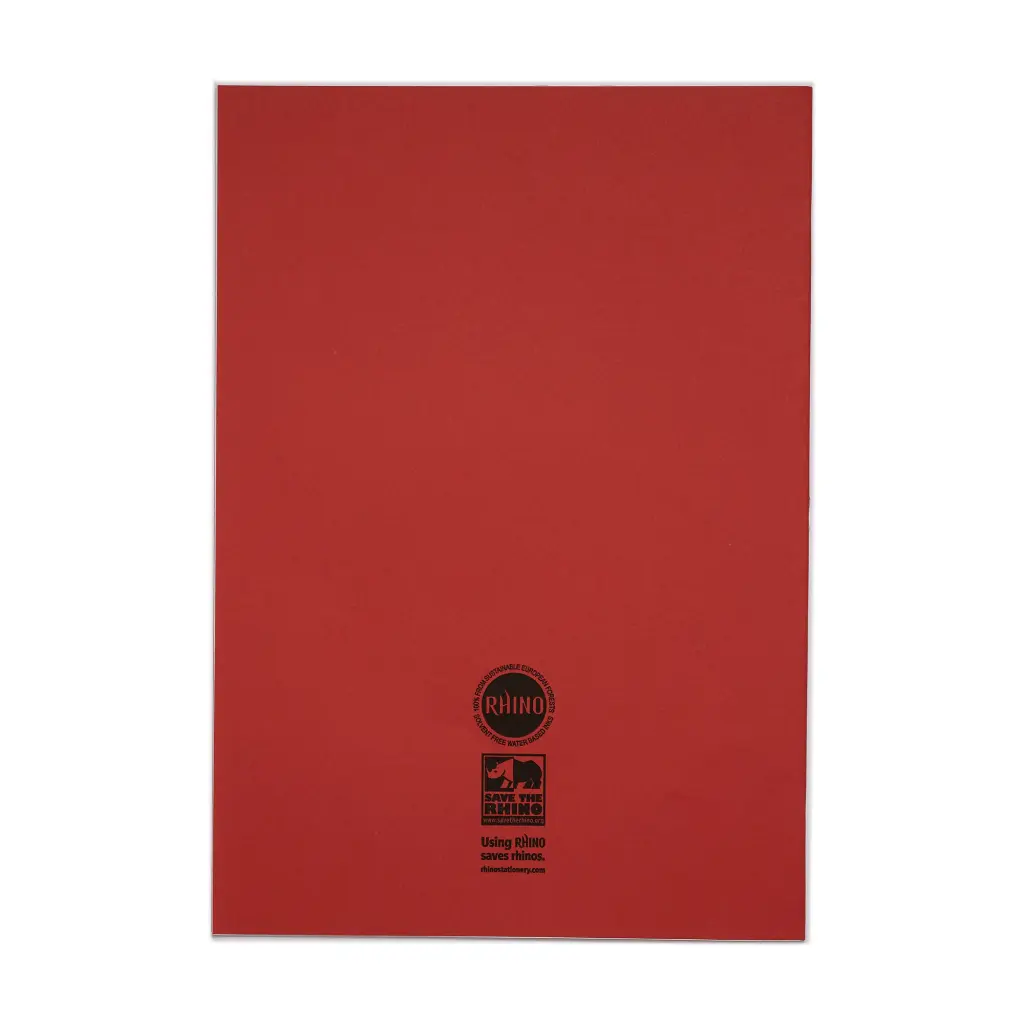 RHINO 13 x 9 Oversized Exercise Book 80 Page, Red, S10 (Pack of 50)