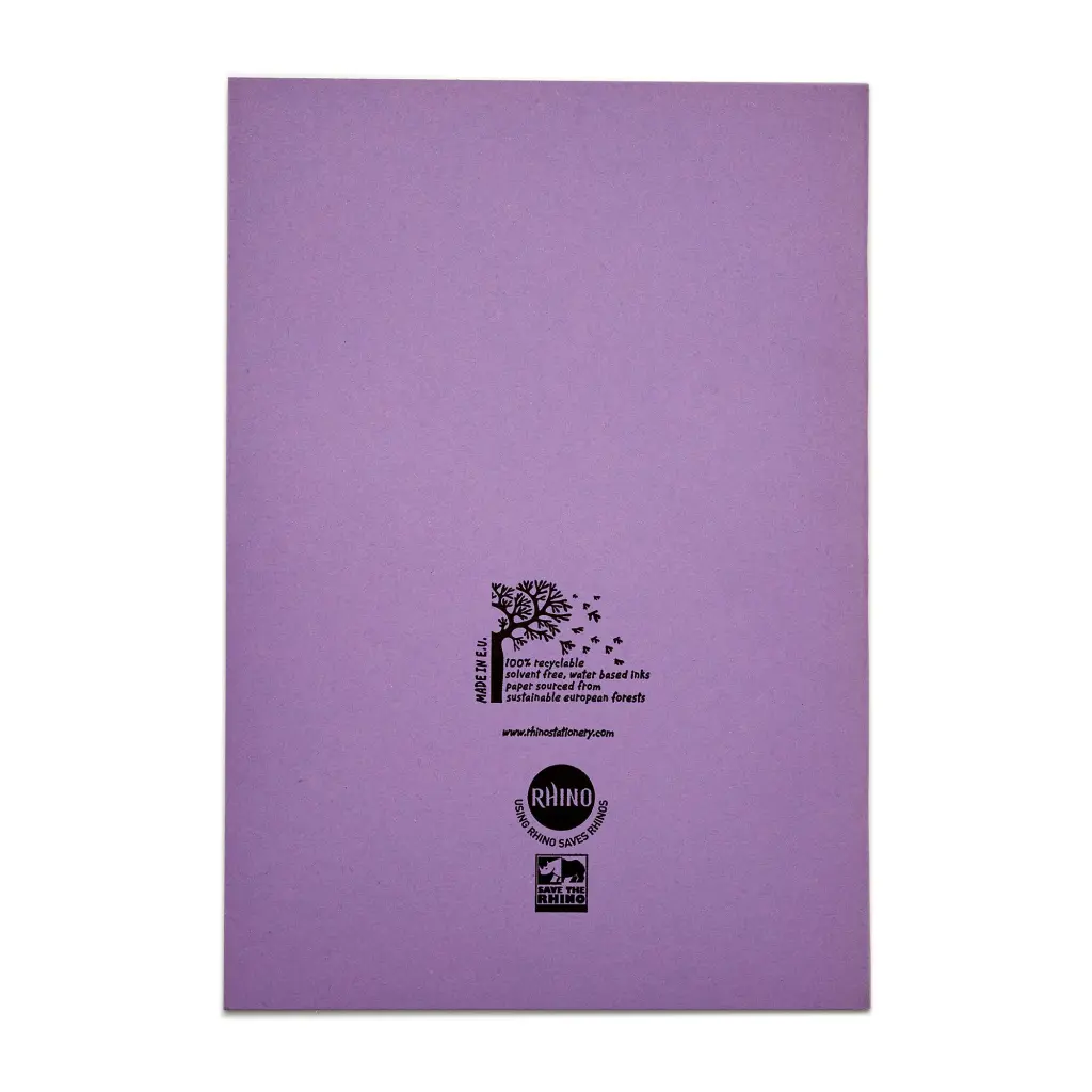 RHINO A4 Exercise Book 96 Page, Purple, F8M (Pack of 50)