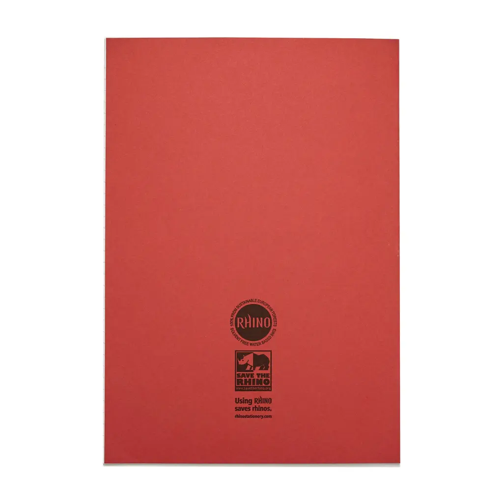 RHINO A4 Exercise Book 96 Page, Red, F8M (Pack of 50)