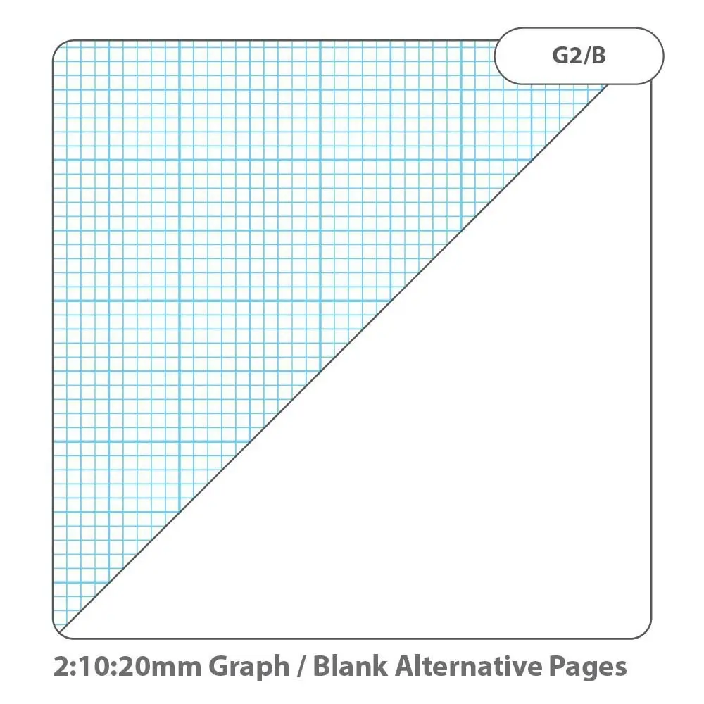 RHINO A4 Refill Pad 50 Leaf, 2:10:20 Graph Ruling and Blank Alternative Pages (Pack of 6)