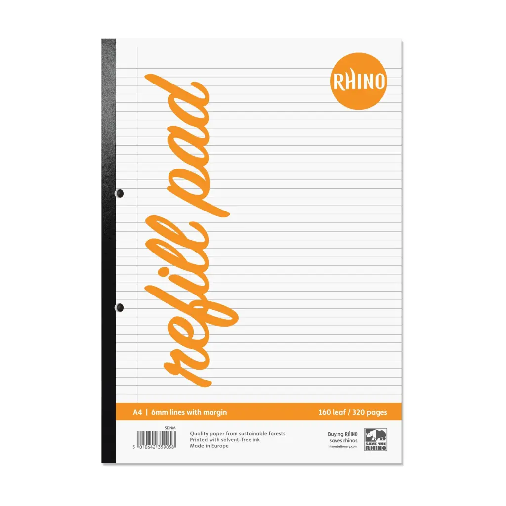 RHINO A4 Refill Pad 160 Leaf, F6M (Pack of 3)