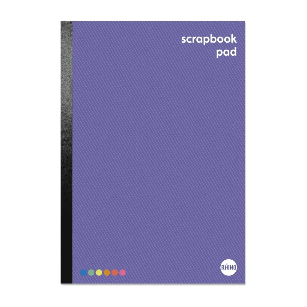 RHINO 13 x 9 Scrapbook 80 Page Multi-Coloured Sugar Paper (Pack of 6)