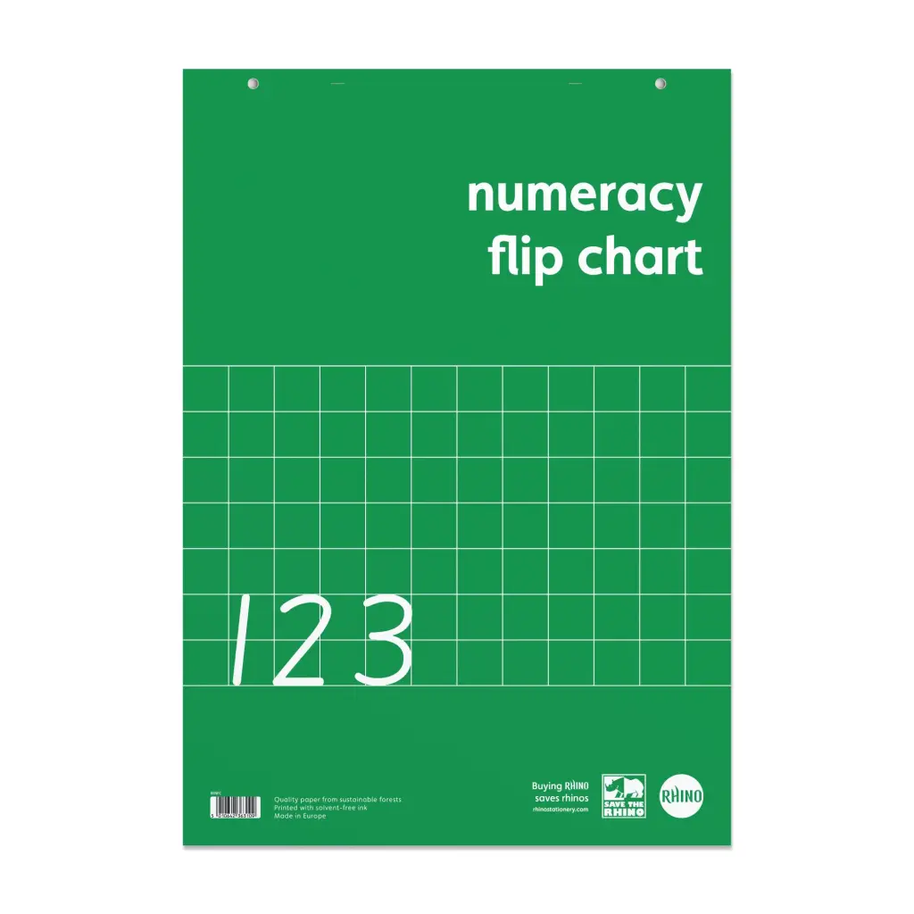 RHINO A1 Educational Numeracy Flipchart Pad 30 Leaf, S50/B (Pack of 5)
