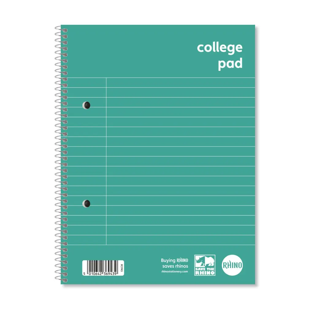 RHINO A5+ College Pad 70 Leaf, F8M (Pack of 10)