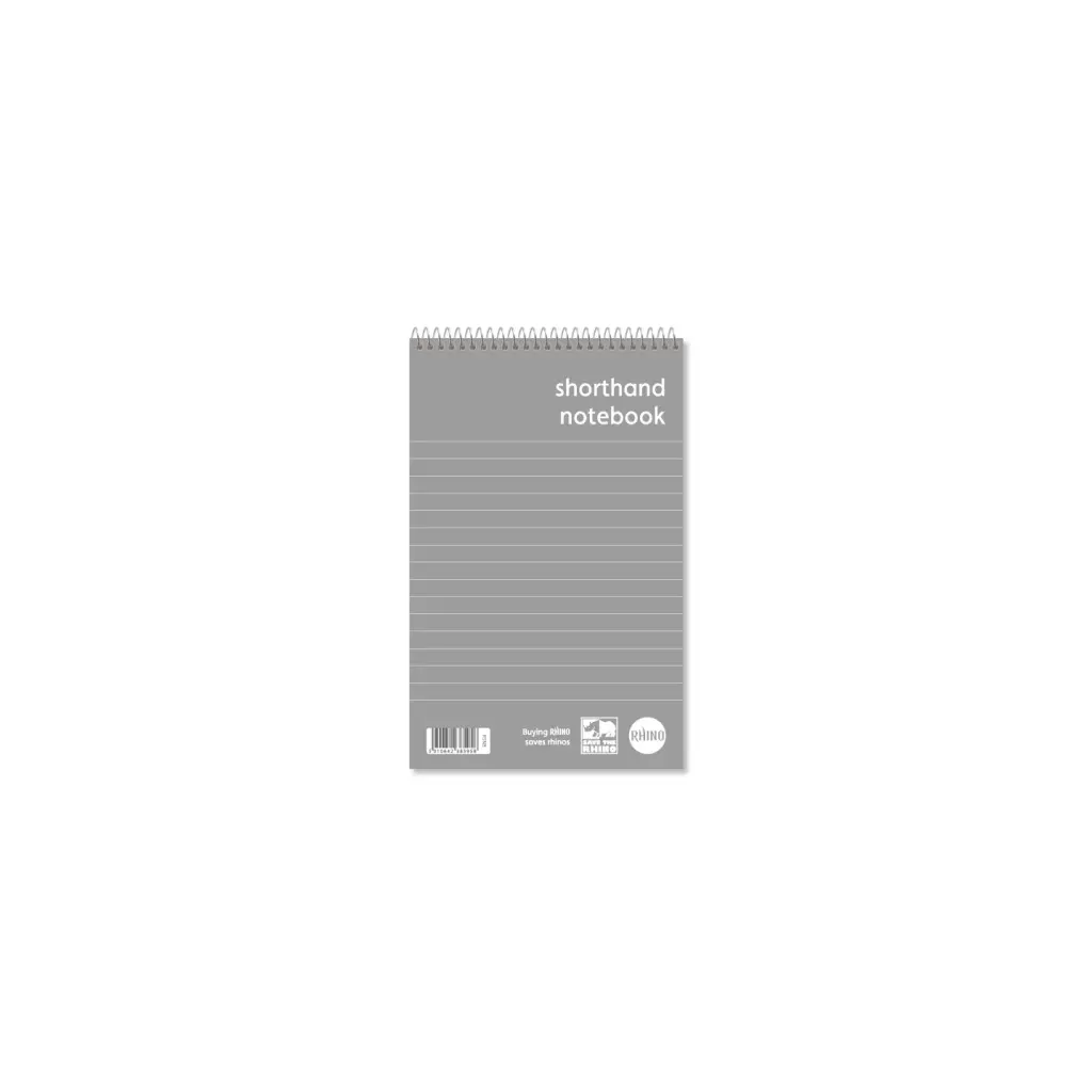 RHINO Everyday 200 x 127 Shorthand Notebook 160 Pages / 80 Leaf 8mm Lined (Pack of 10)