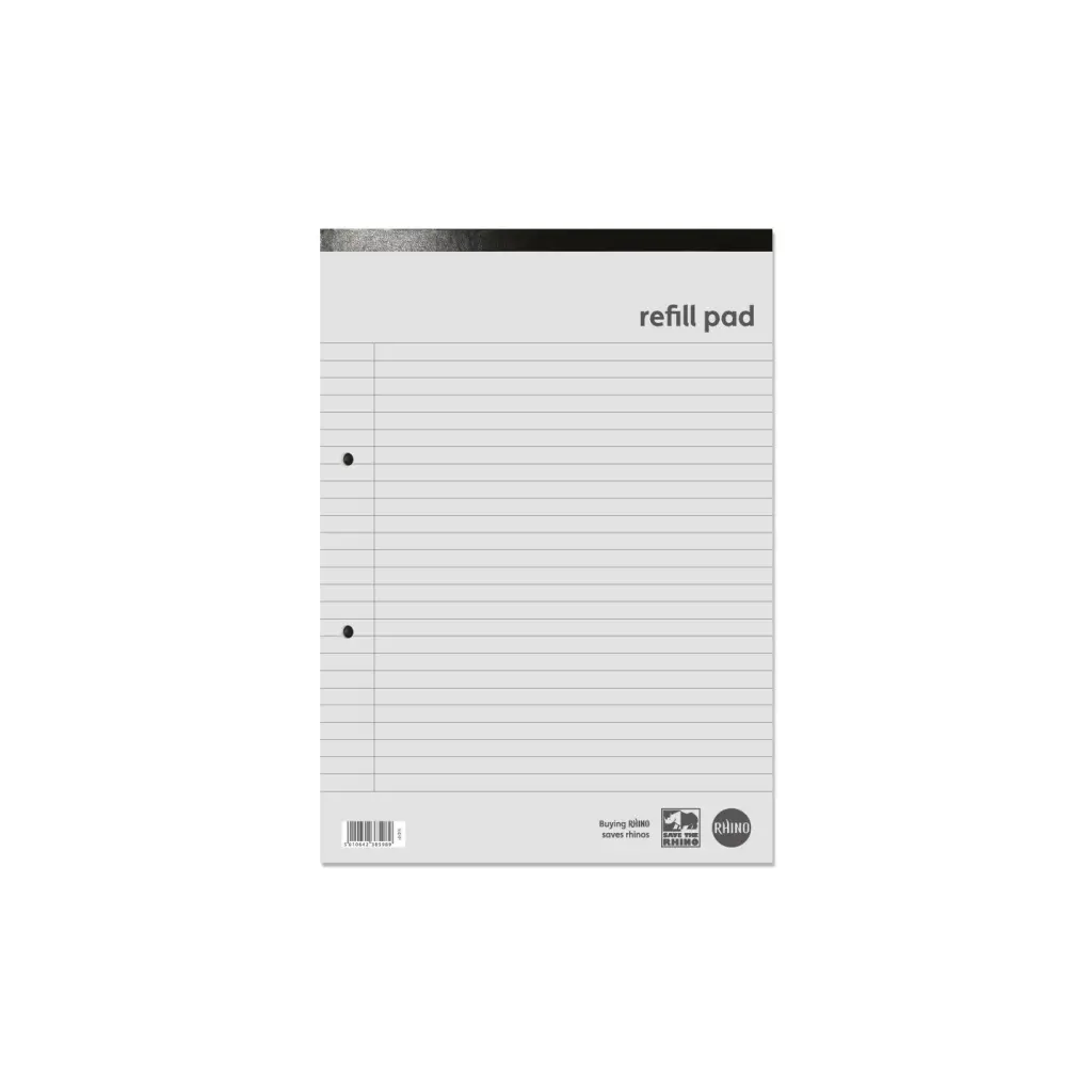 RHINO Everyday A4 Refill Pad 160 Pages / 80 Leaf 8mm Lined with Margin (Pack of 10)