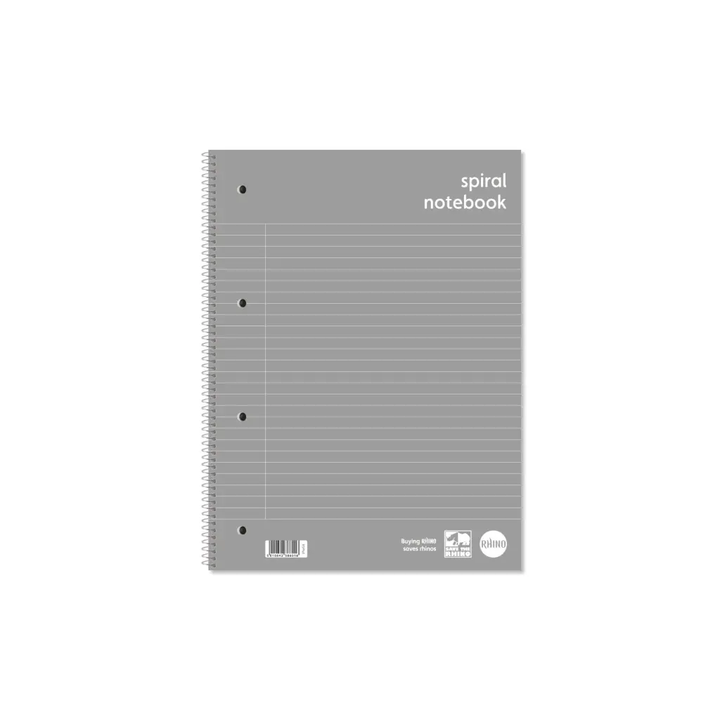 RHINO Everyday A4+ Spiral Notebook 140 Pages / 70 Leaf 8mm Lined with Margin (Pack of 5)