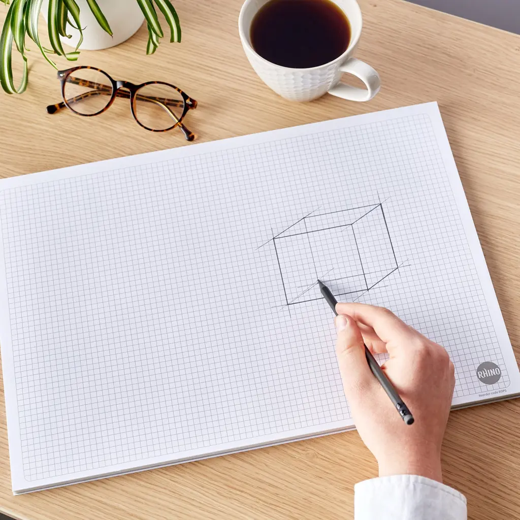 RHINO Office A3 Desk Pad 50 Sheets 5mm Squared 90gsm FSC Paper