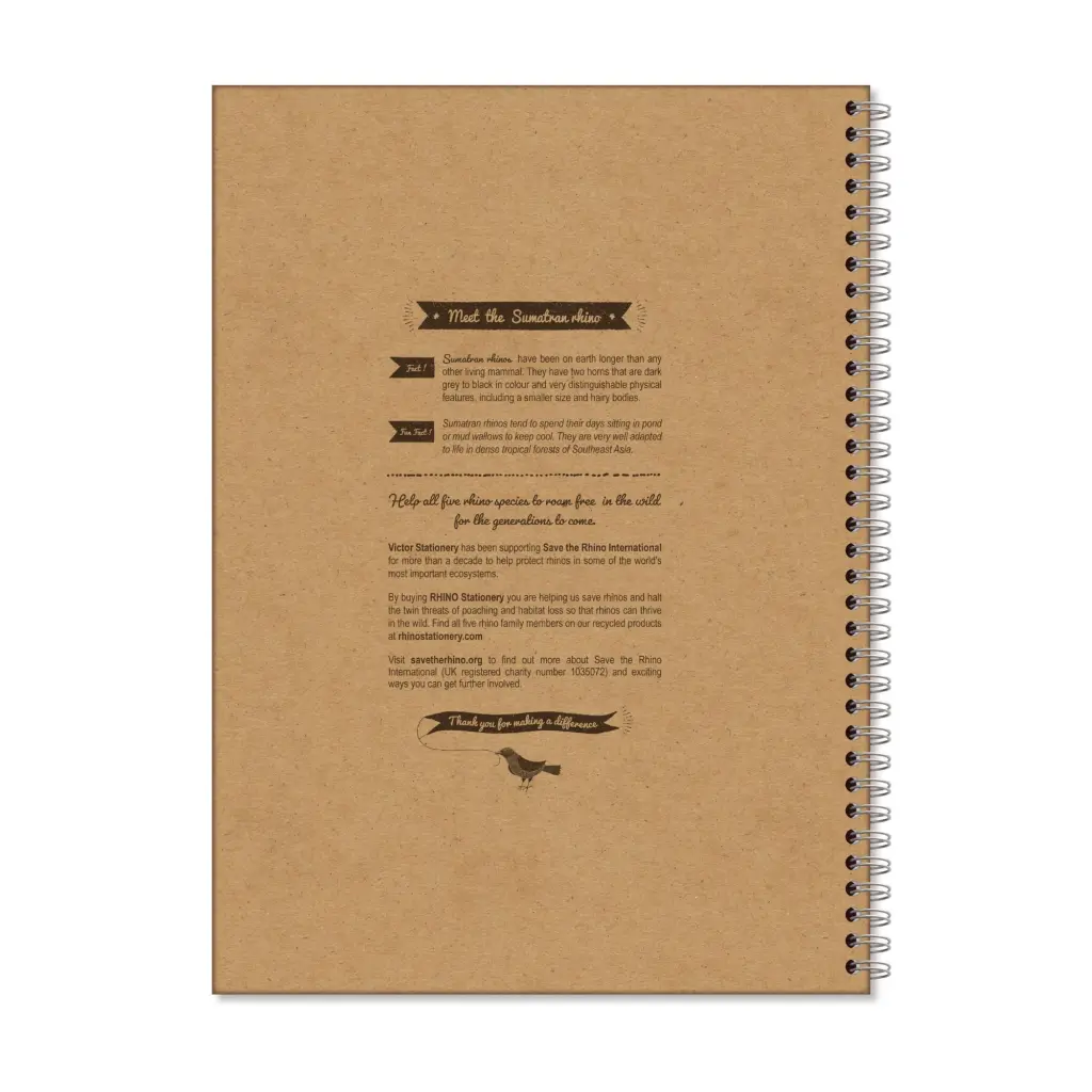 RHINO Recycled A4 Twinwire Hardback Notebook 160 Pages / 80 Leaf 8mm Lined (Pack of 5)