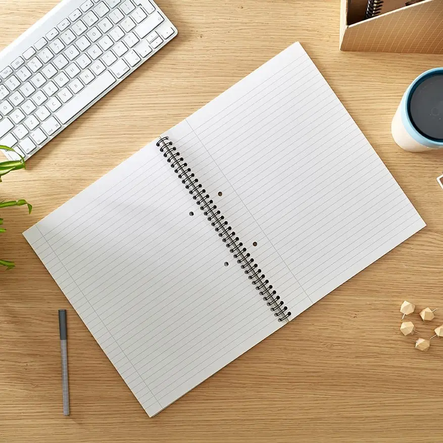 RHINO Recycled A4+ Twinwire Notebook 160 Pages / 80 Leaf 8mm Lined with Margin (Pack of 5)