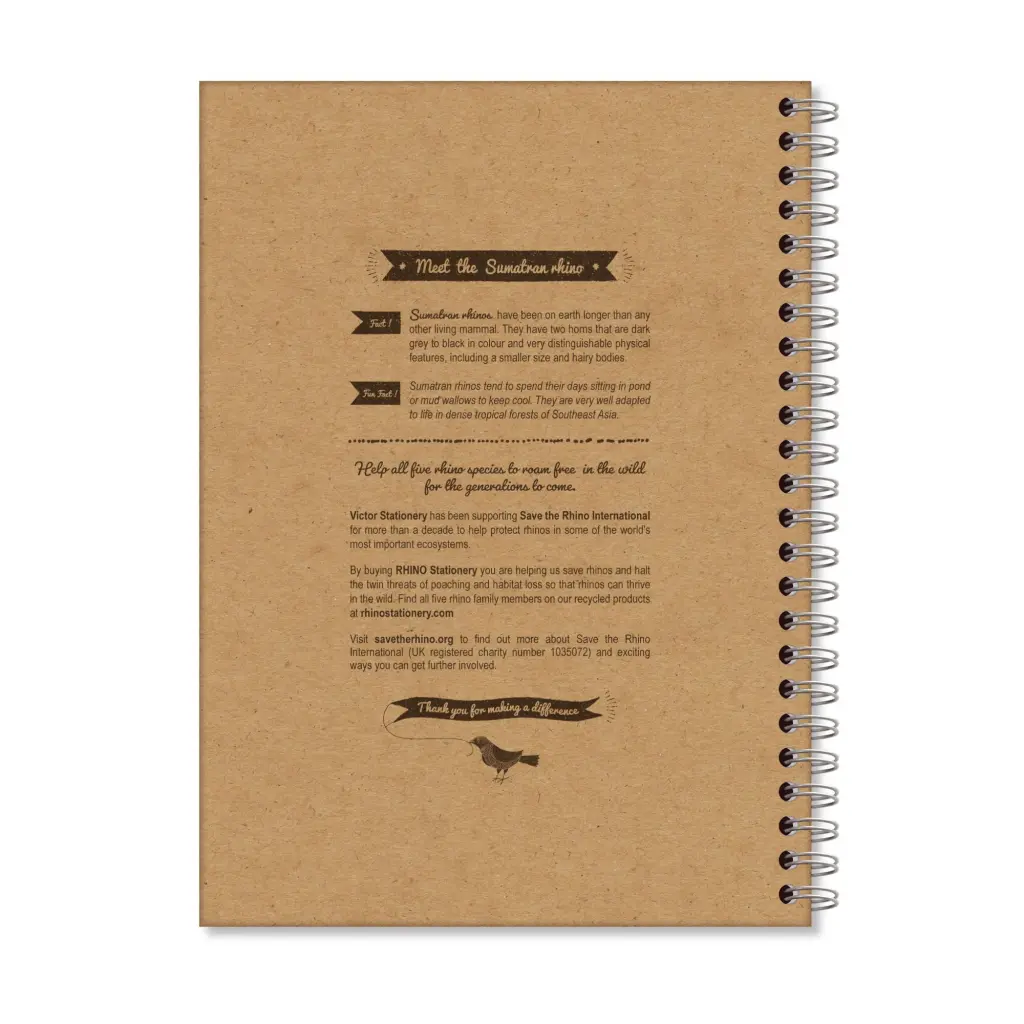 RHINO Recycled A5 Twinwire Hardback Notebook 160 Pages / 80 Leaf 8mm Lined (Pack of 5)