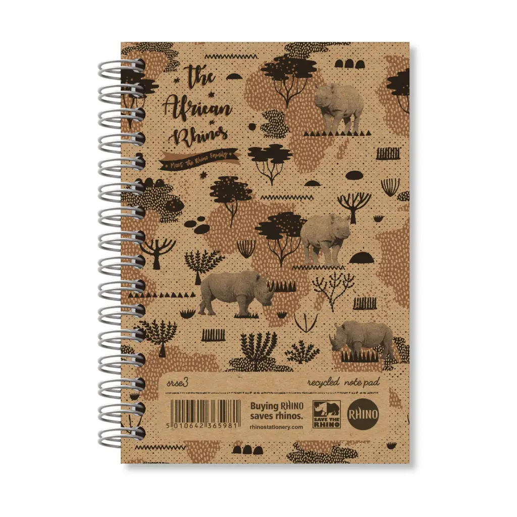 RHINO Recycled A6 Twinwire Notebook 200 Pages / 100 Leaf 7mm Lined (Pack of 6)