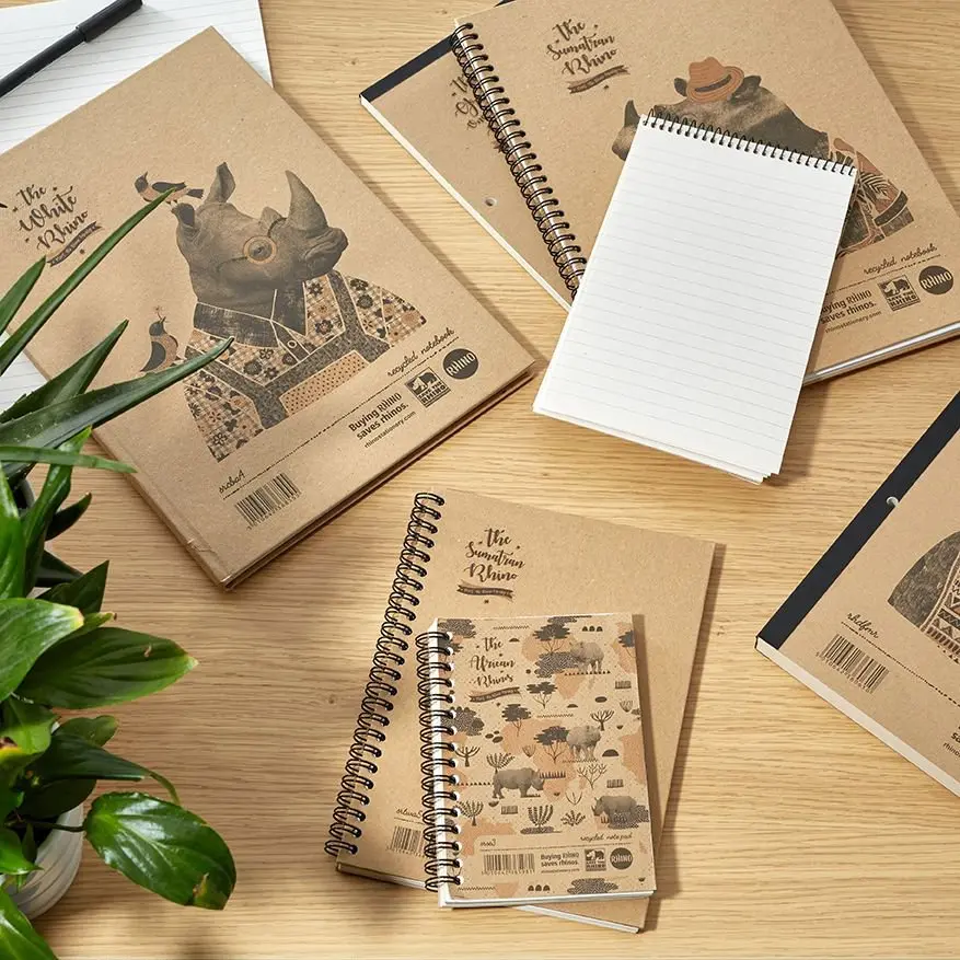 RHINO Recycled A6 Twinwire Notebook 200 Pages / 100 Leaf 7mm Lined (Pack of 6)