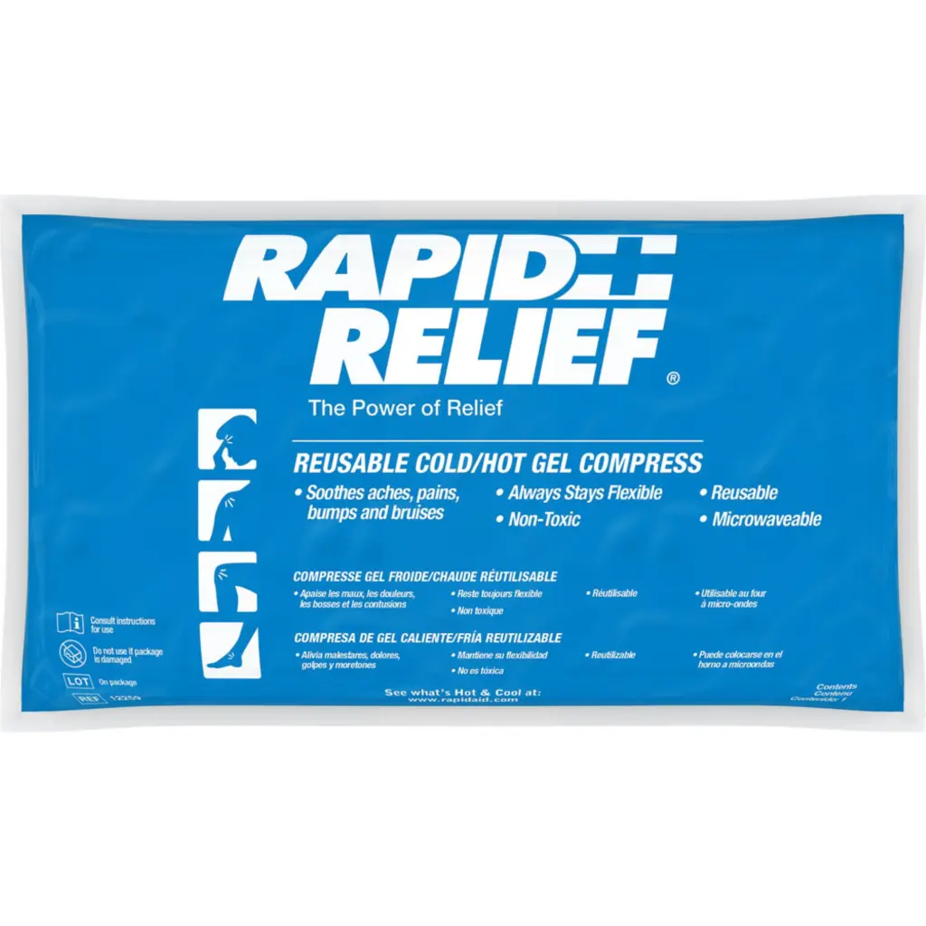 Rapid Aid Reusable Hot / Cold Gel Compress C / W Contour Gel 5”X 9” 