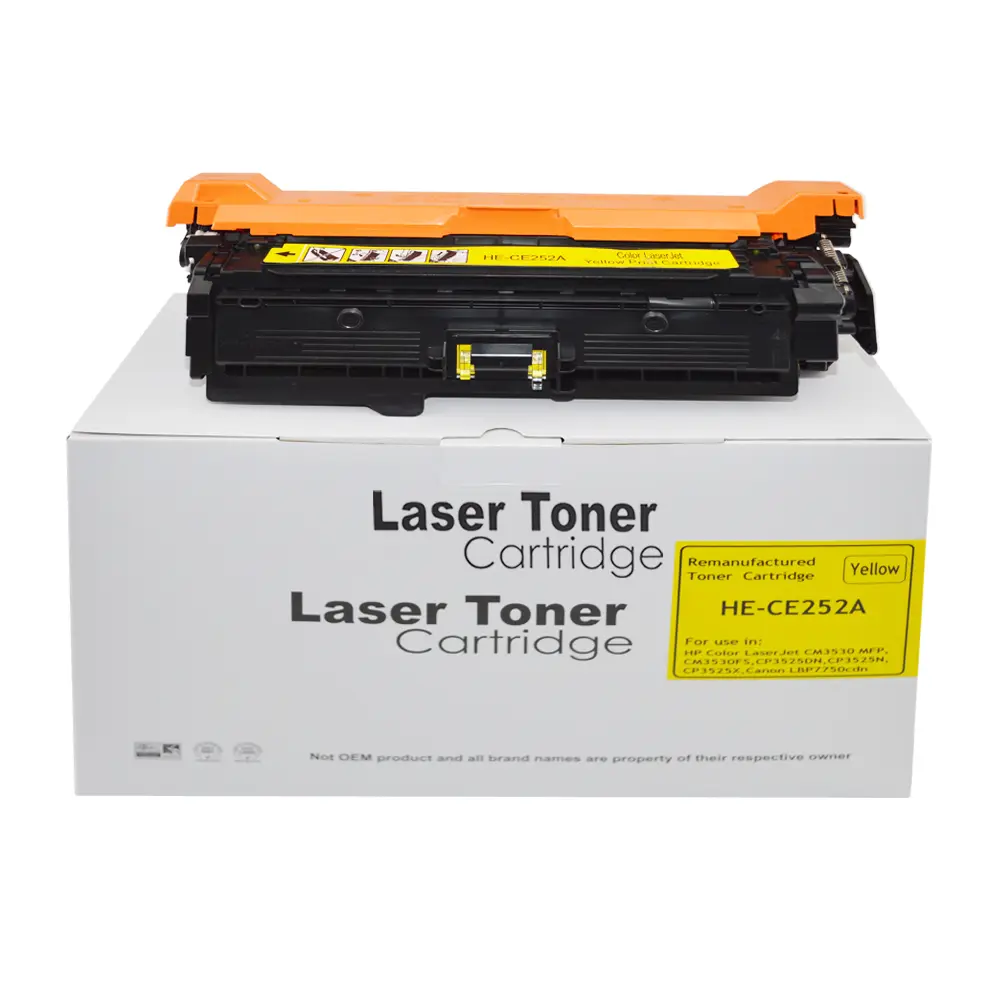 Reman HP CP3525 CE252A Yellow Toner HP504A also for Canon 723Y