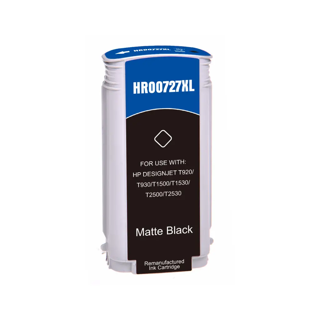 Reman HP G+G 727MBK Matte Black Wide Format Ink Ctg B3P22A