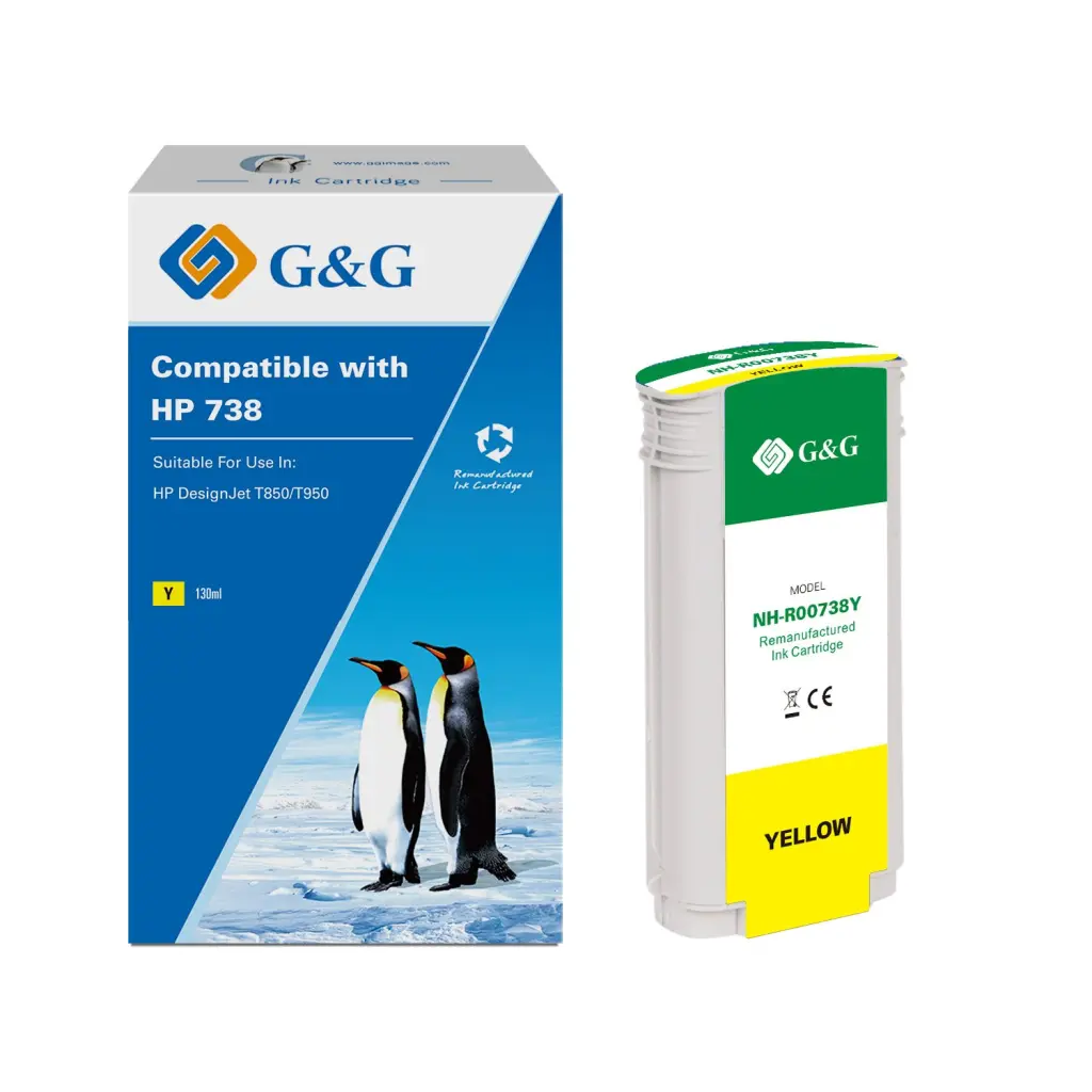 Reman HP G+G 738 Yellow Ink Cartridge