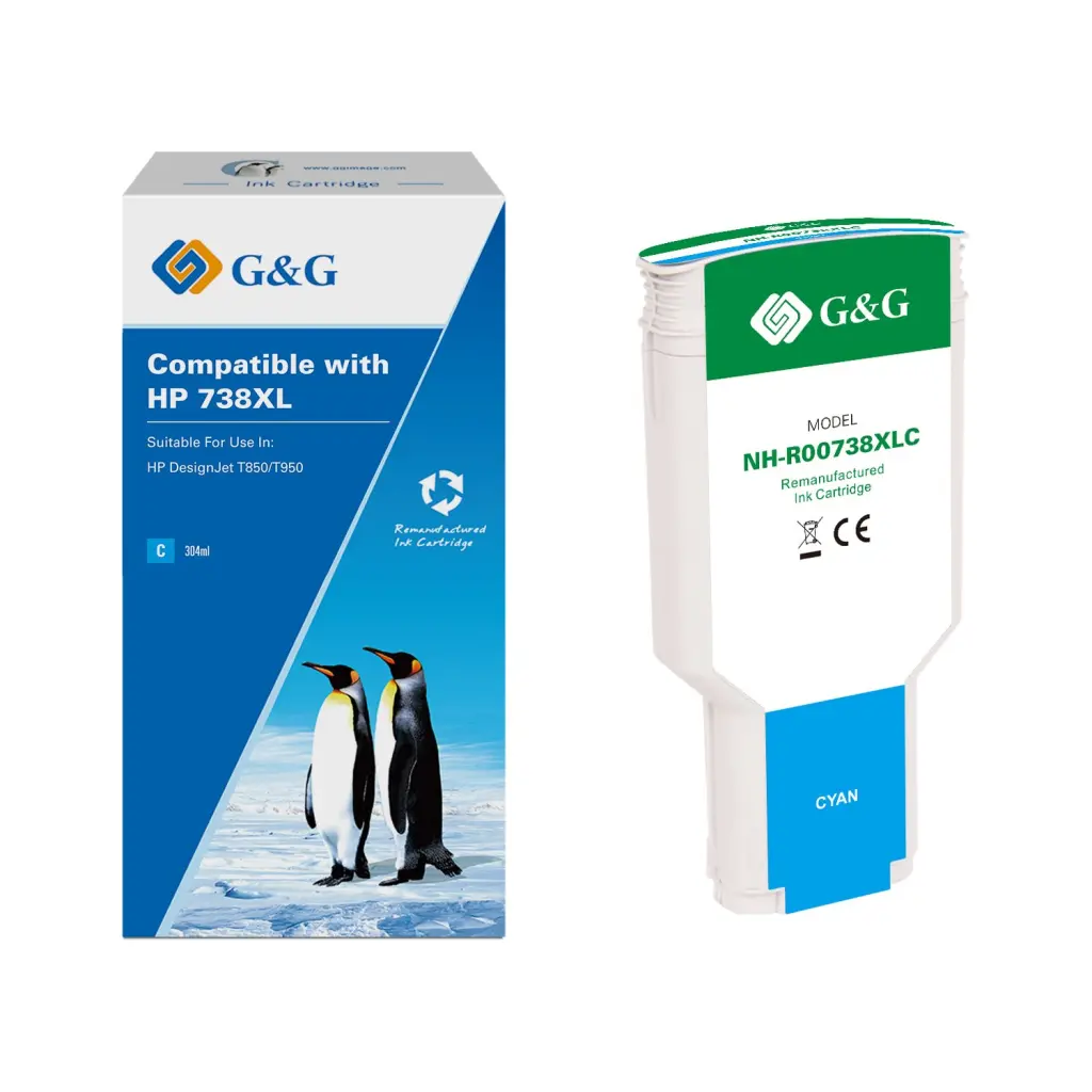 Reman HP G+G 738XL Cyan High Capacity Ink Cartridge