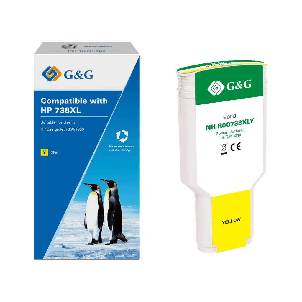 Reman HP G+G 738XL Yellow High Capacity Ink Cartridge