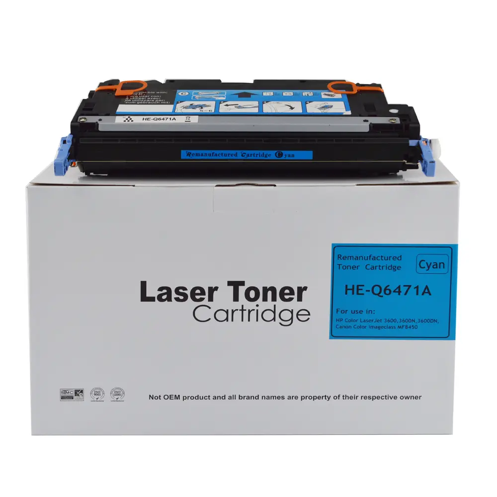 Reman HP Laserjet 3600 Cyan Q6471A Toner also for Canon 711 EP711C 1659B002AA
