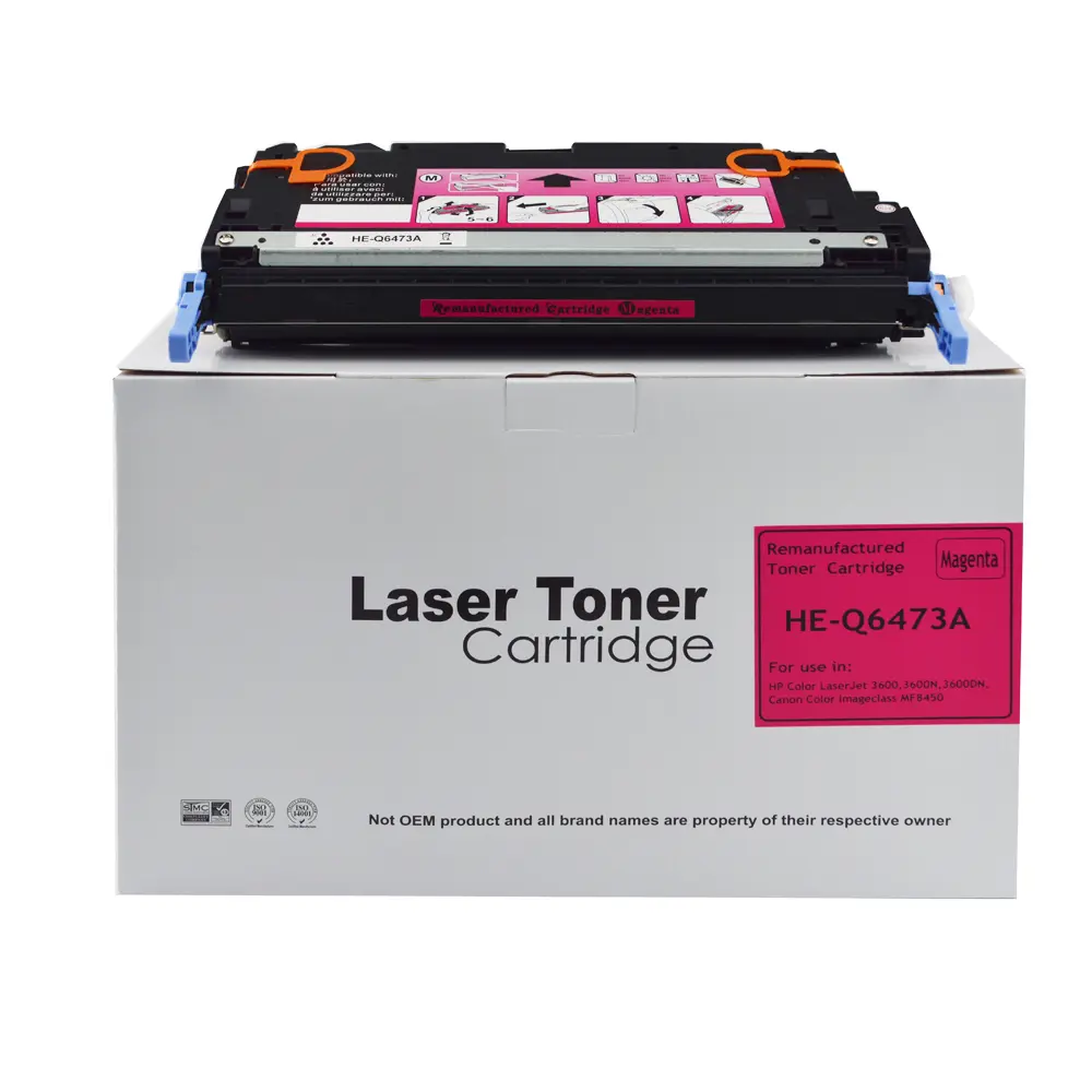 Reman HP Laserjet 3600 Magenta Q6473A Toner also for Canon 711 EP711M 1658B002AA